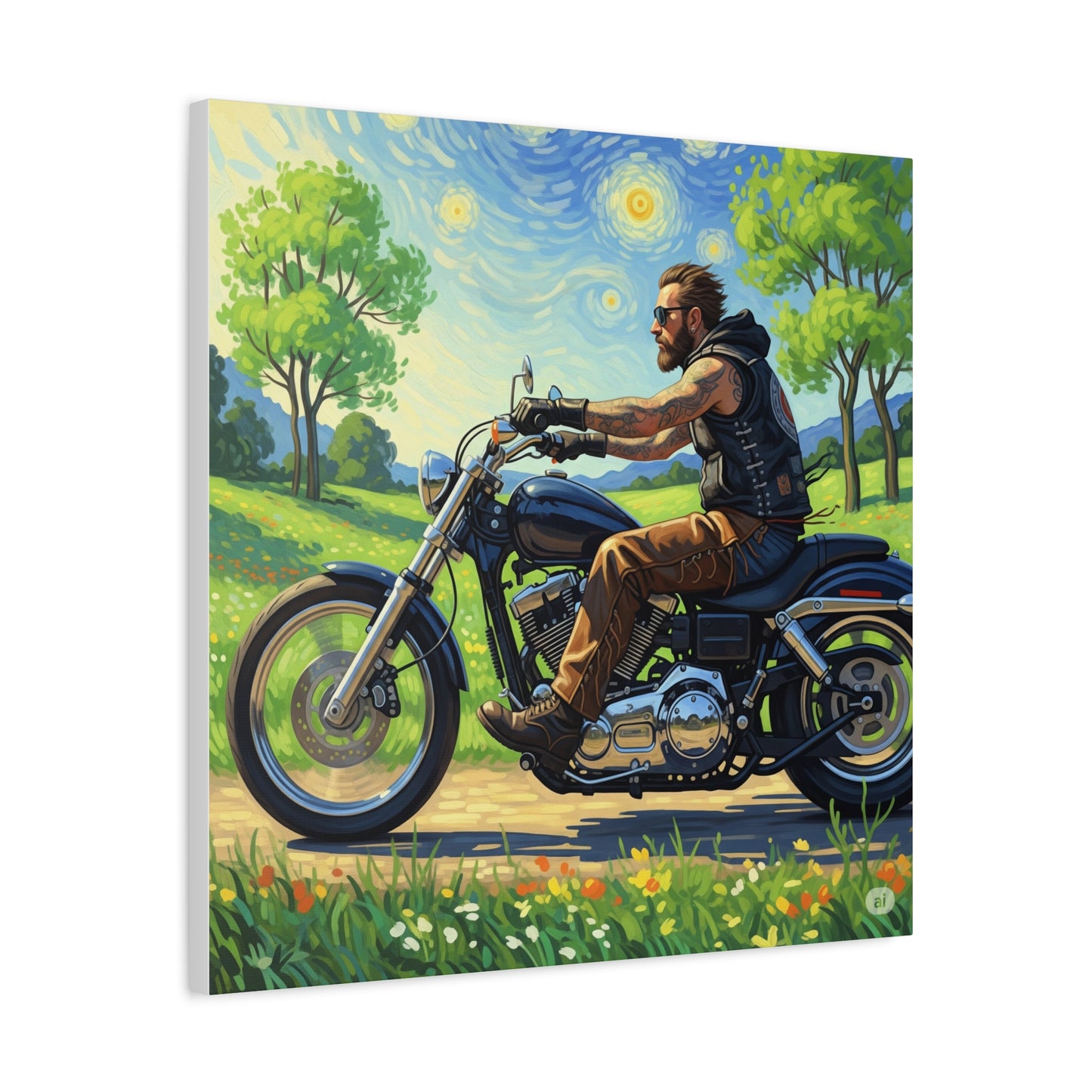 Motorcycle Art Canvas, Biker Wall Decor, Living Room Art, Father's Day Gift, Man Cave Decor, Motorcycle Lover Gift, Modern Home Decor