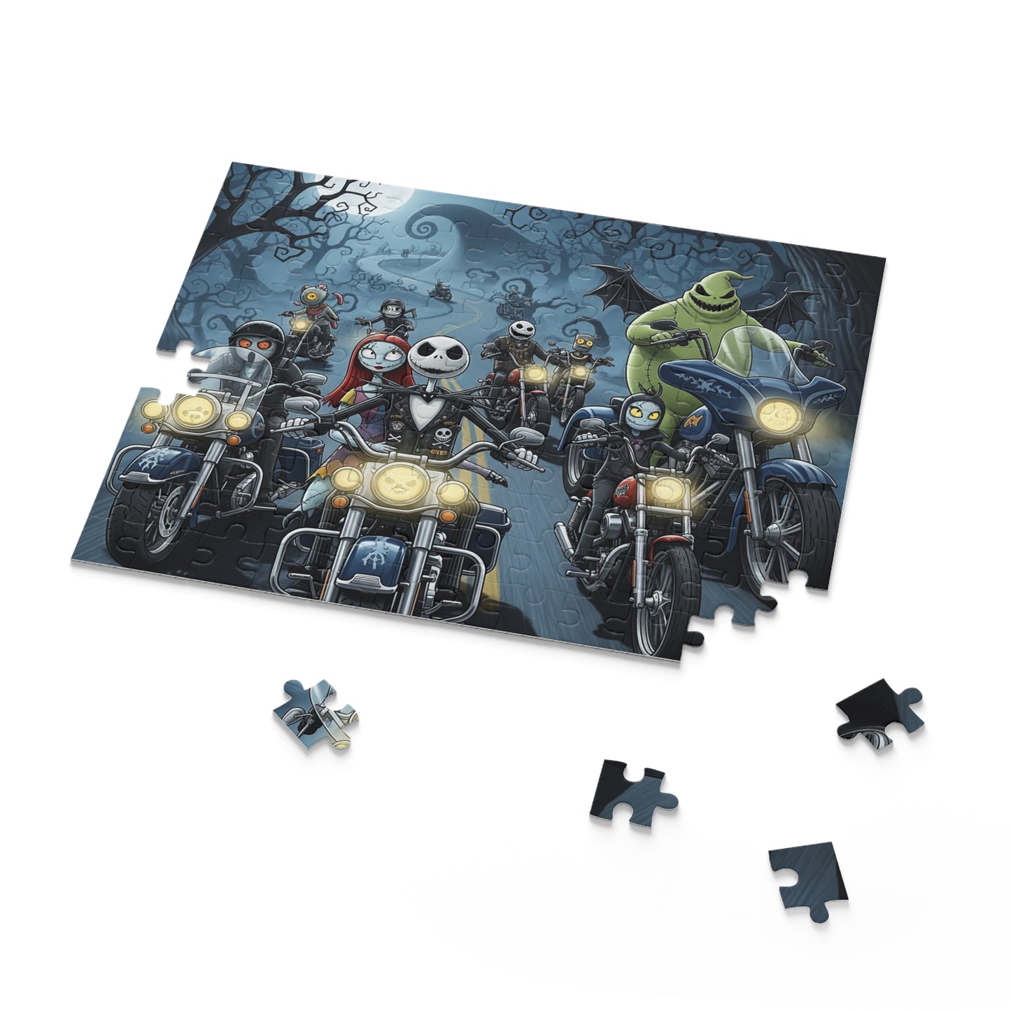 Nightmare Before Christmas Parade on Motorcycles Puzzle