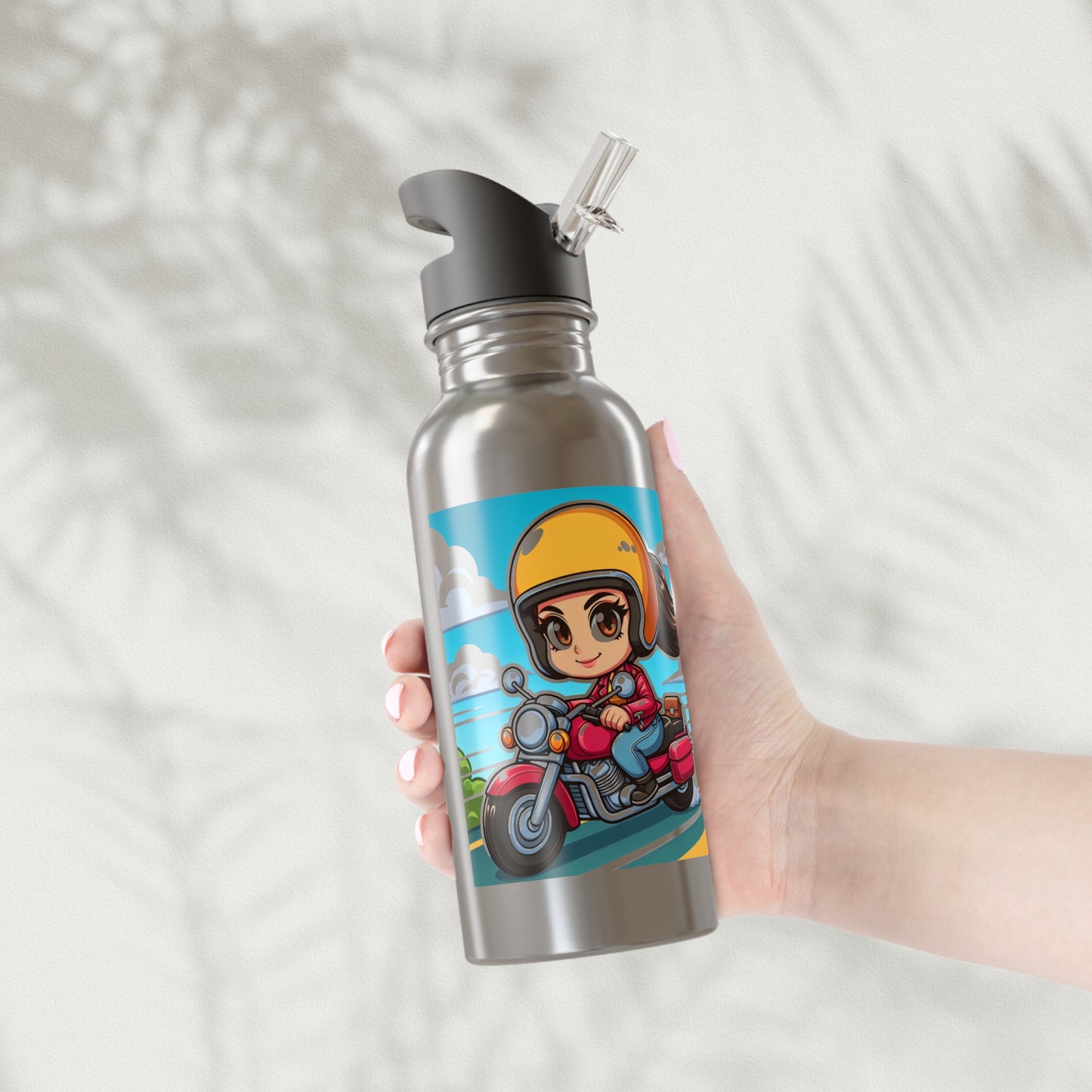 Water Bottle - A Day Trip-Motorcycle Ride-Biker gift idea-Stainless Steel