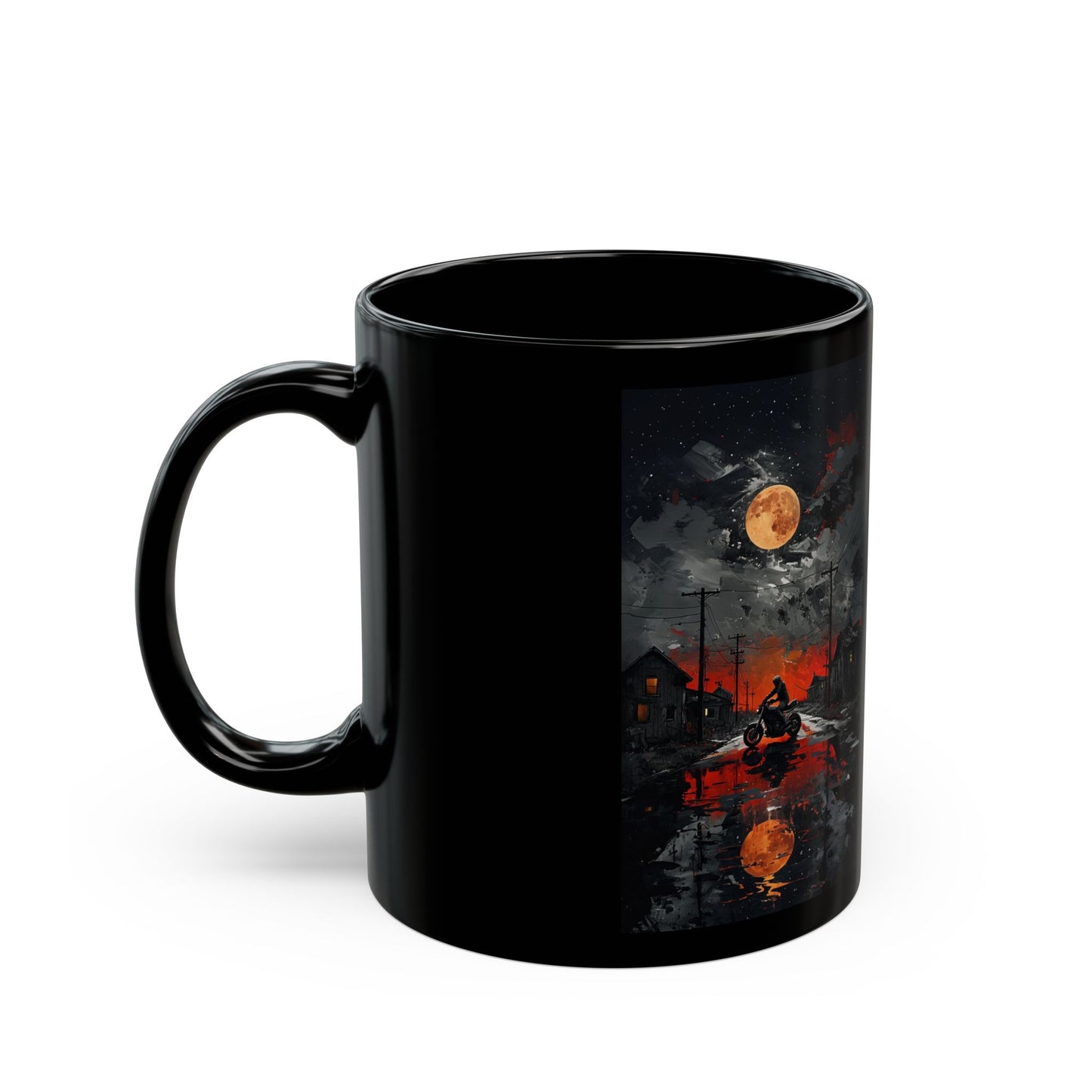 Mug - Motorcycle Ride at Sunset Black Mug (11oz, 15oz)