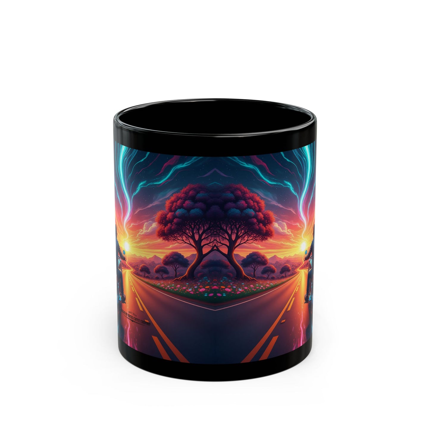 Vibrant Sunset Motorcycle Mug, Coffee Cup for Riders, Gift for Bikers, Road Trip Lover, Adventure Enthusiast