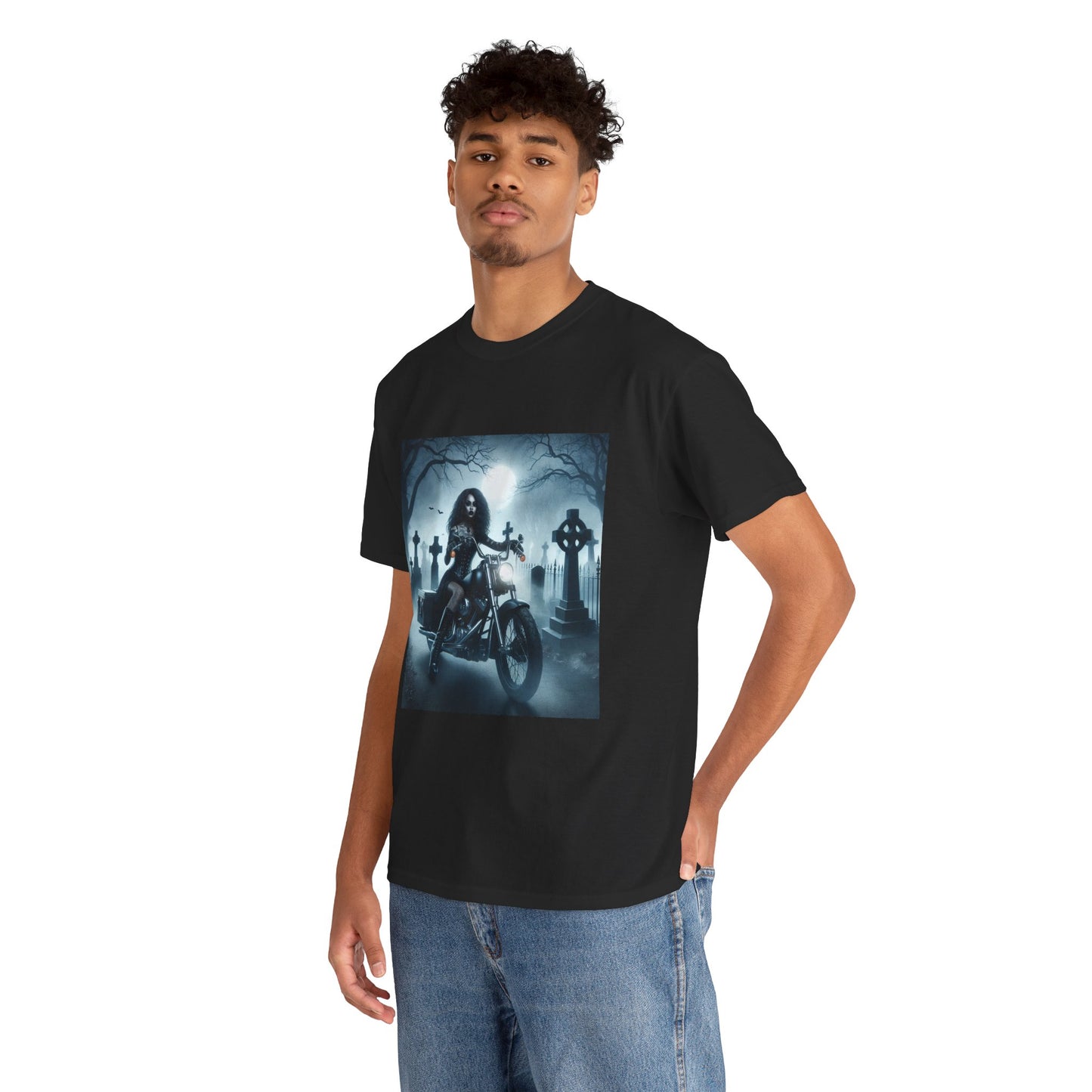 Gothic Tee - Moonlit Cemetery Ride-Gothic Girl-Alternative Fashion