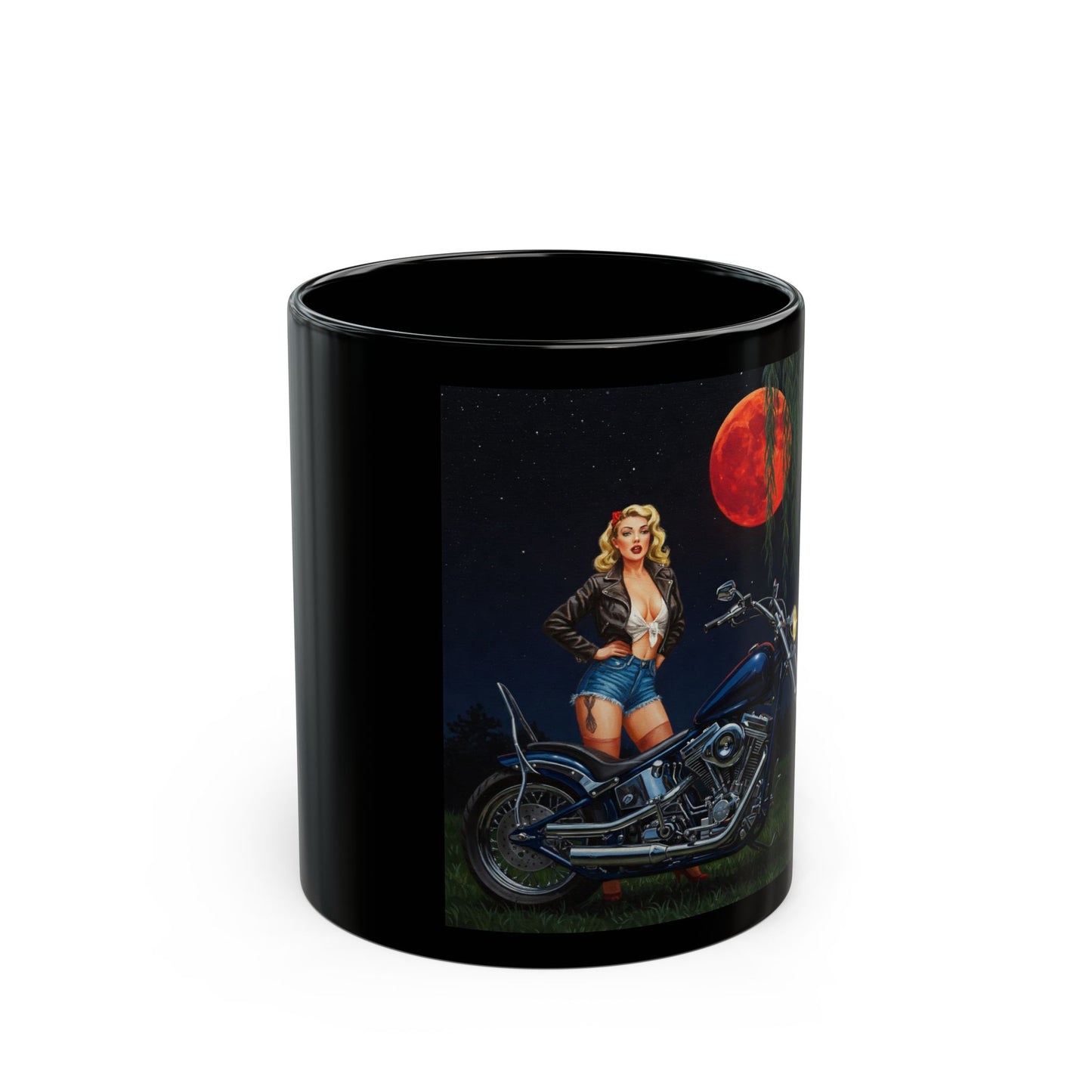 Mug –Retro Pinup Biker Mug- 11oz or 15oz | Perfect Gift for Motorcycle Enthusiasts