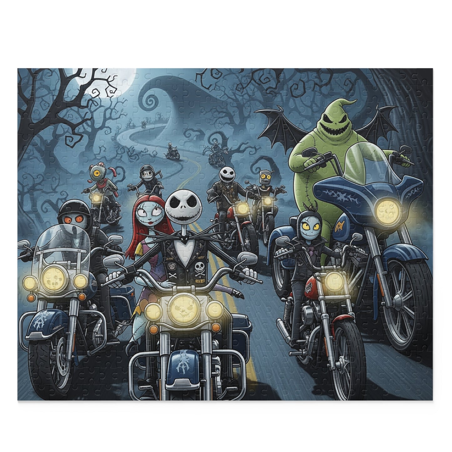 Nightmare Before Christmas Parade on Motorcycles Puzzle