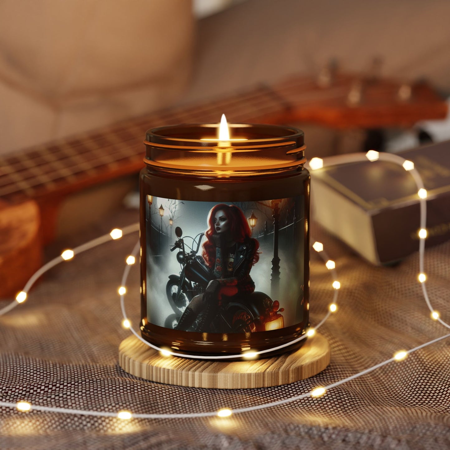 Rebellious Spirit Scented Candle - Cozy Vibes, Perfect for Home Decor, Gifts, Aromatherapy, Halloween Decor, Motorcycle Lover's Candle