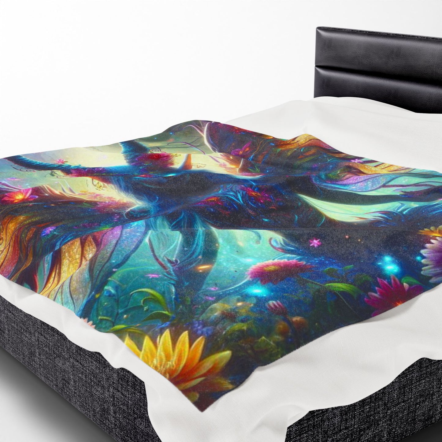 Nature Spirit Plush Blanket – Boho Spiritual Wall Art Throw for Mystical Decor
