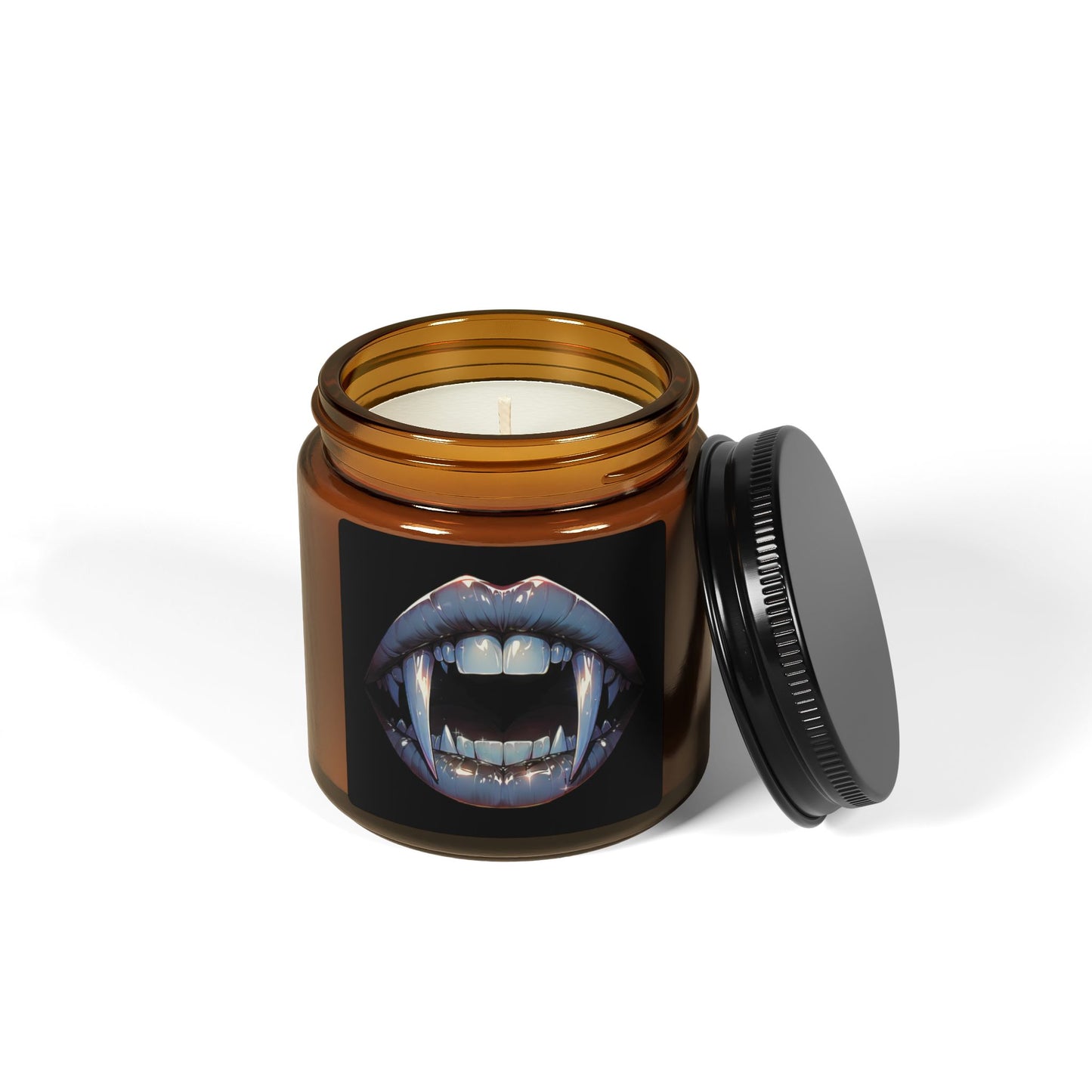 Vampire Kiss Scented Soy Candle - Gothic Home Decor, Halloween Decor, Unique Gift, Cozy Atmosphere, Amber Jar Candle