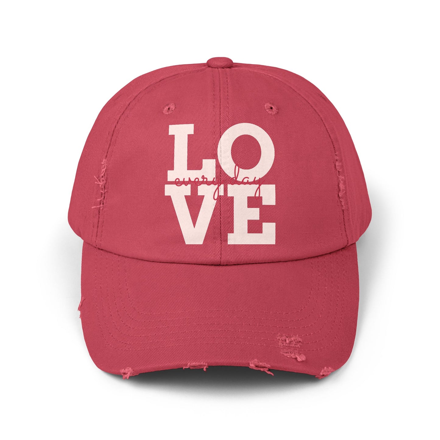 Unisex Distressed Cap with 'LOVE' Design – Trendy, Casual Hat for All Occasions, Holiday Gift, Everyday Wear, Cool Accessories