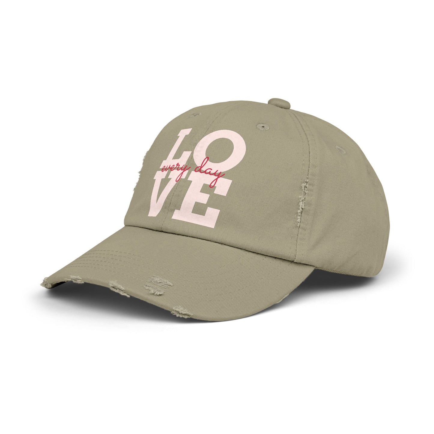 Unisex Distressed Cap with 'LOVE' Design – Trendy, Casual Hat for All Occasions, Holiday Gift, Everyday Wear, Cool Accessories