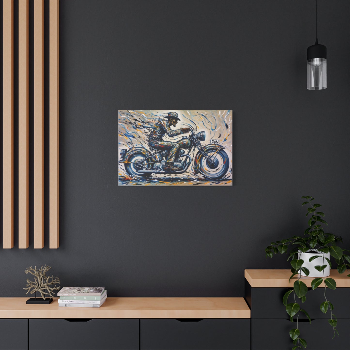 Motorcycle Art Canvas Print - Bold Biker Wall Decor