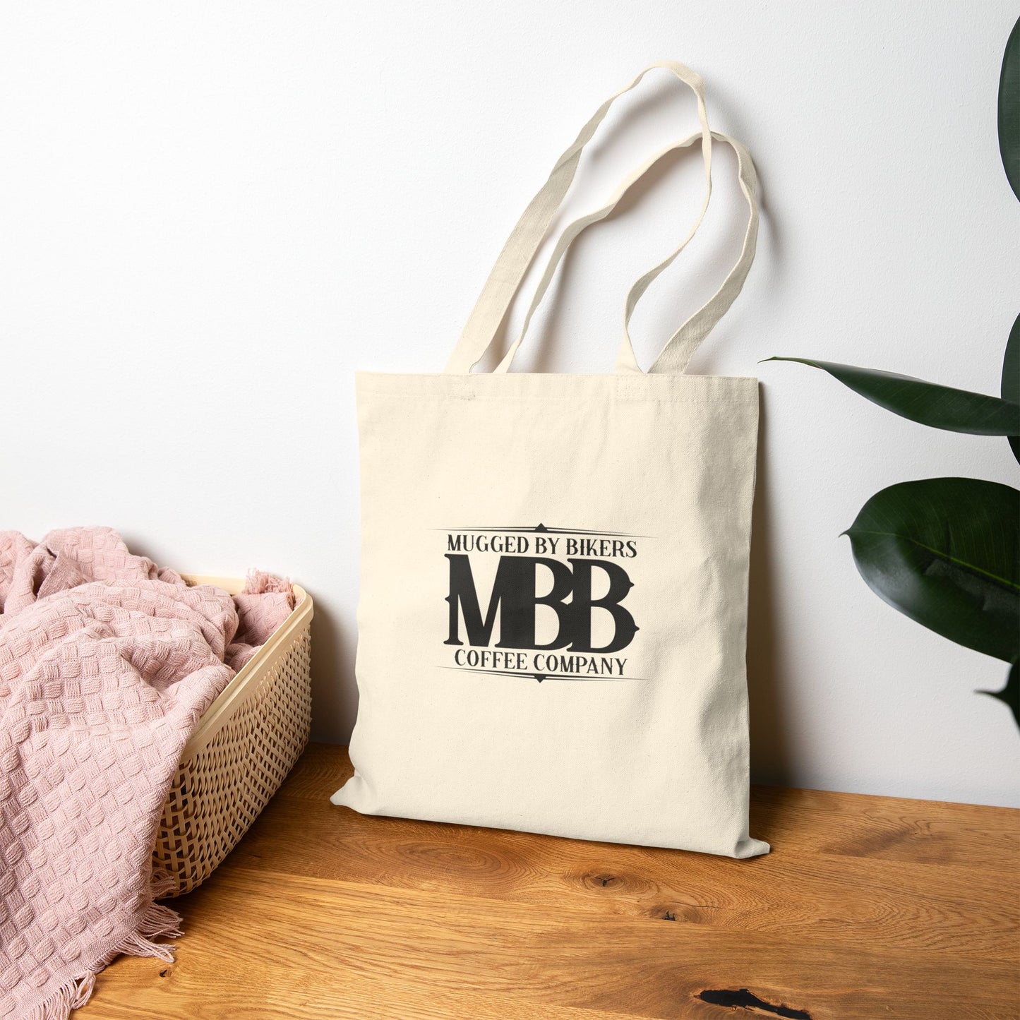 Motorcycle Enthusiast Tote Bag, Biker Gift, Eco-Friendly Bag, Everyday Use, Mugged by Bikers Design