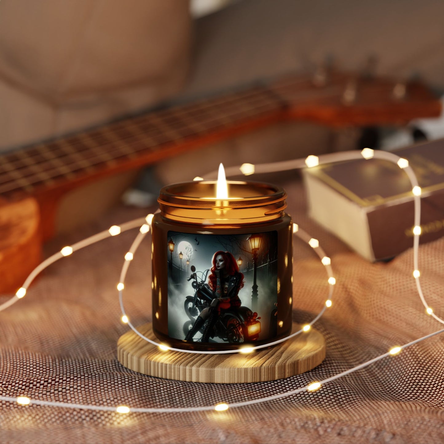 Rebellious Spirit Scented Candle - Cozy Vibes, Perfect for Home Decor, Gifts, Aromatherapy, Halloween Decor, Motorcycle Lover's Candle