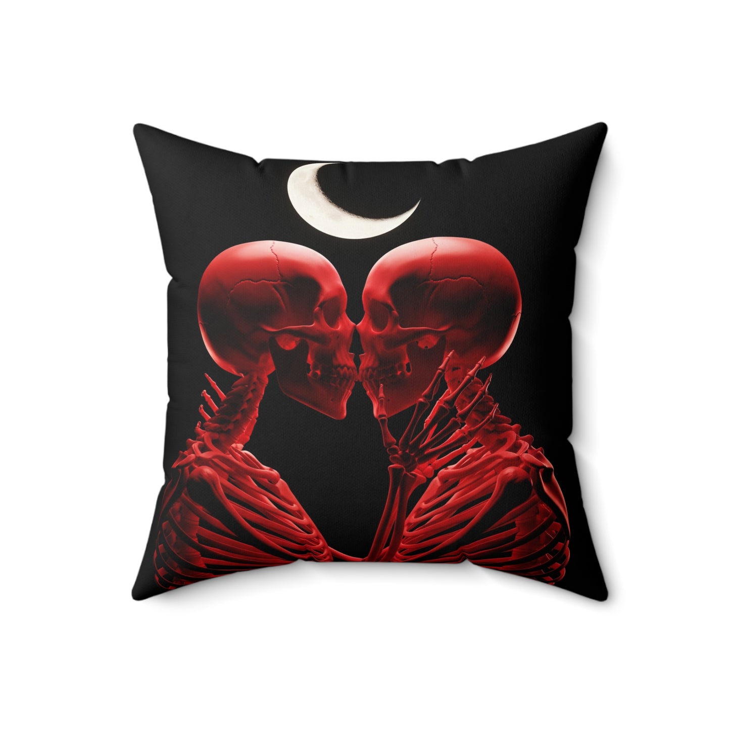 Reversible Romantic Skeleton Pillow, Gothic Home Decor, Halloween Gift, Square Cushion, Unique Decorative Throw Pillow
