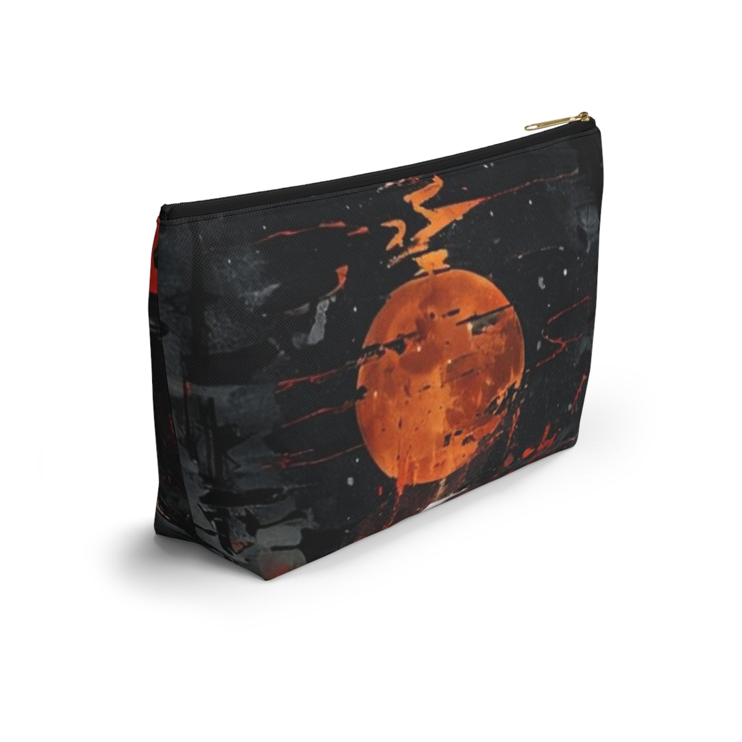 Motorcycle-Themed Accessory Pouch, Night Riding Makeup Bag, Travel Organizer, Gift for Bikers, Halloween or Fall Inspired