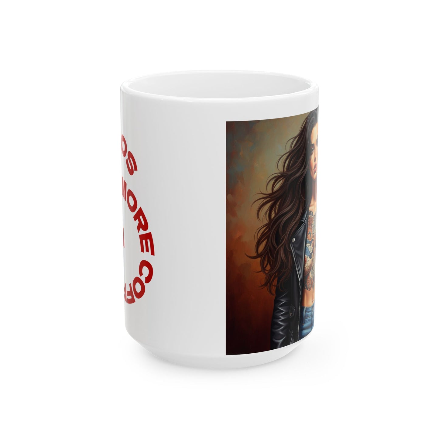Coffee Mug-Woman in Leather-Great gift for motorcycle enthusiasts