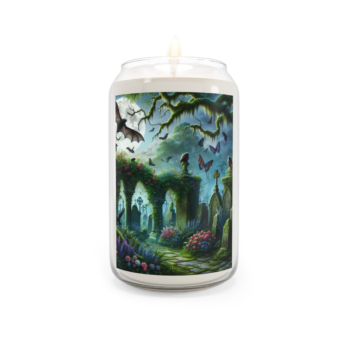 Scented Candle-A Peaceful Place-Flowers and Butterflies