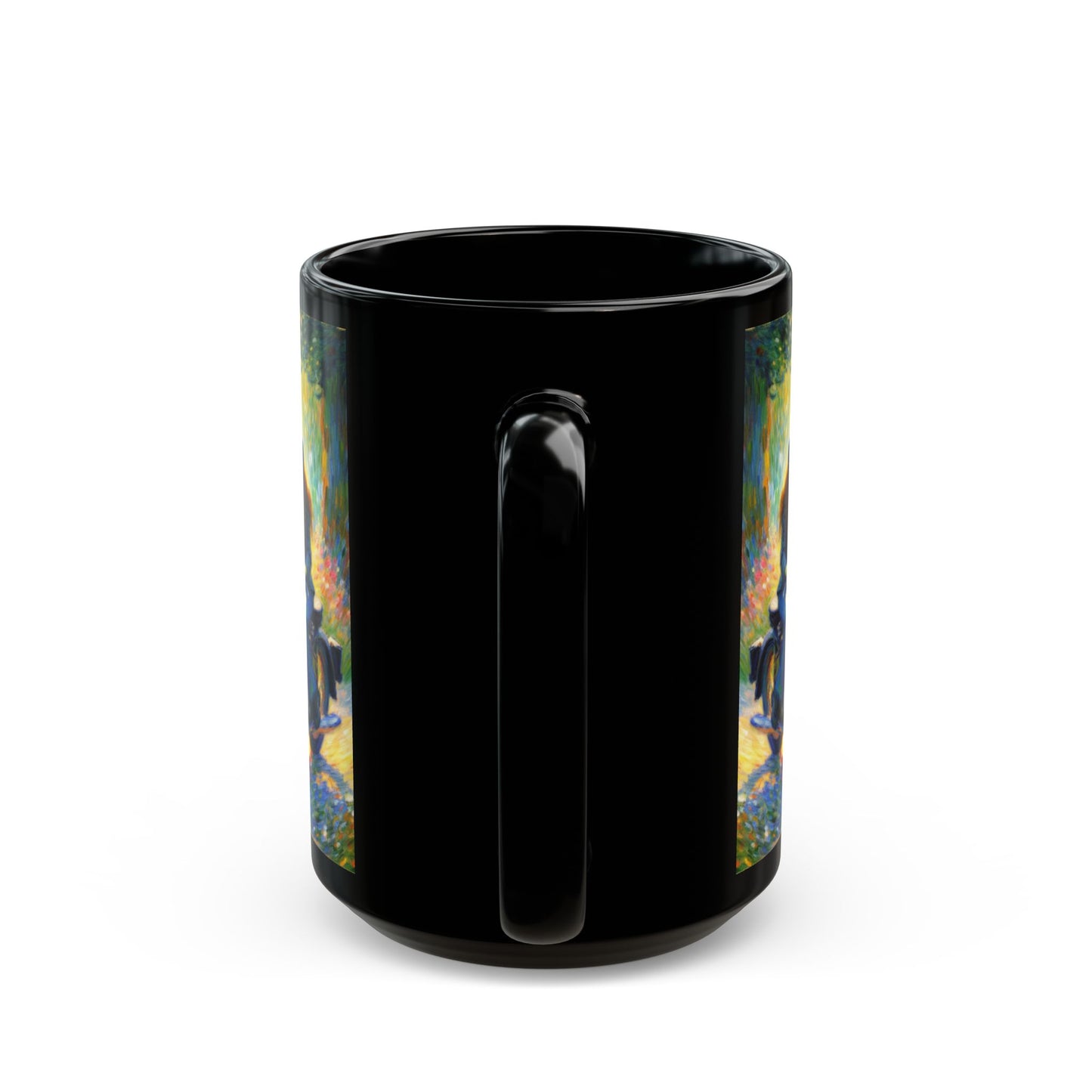 Mug - Monet inspired art-Girl on a Motorcycle-Biker Coffee Cup