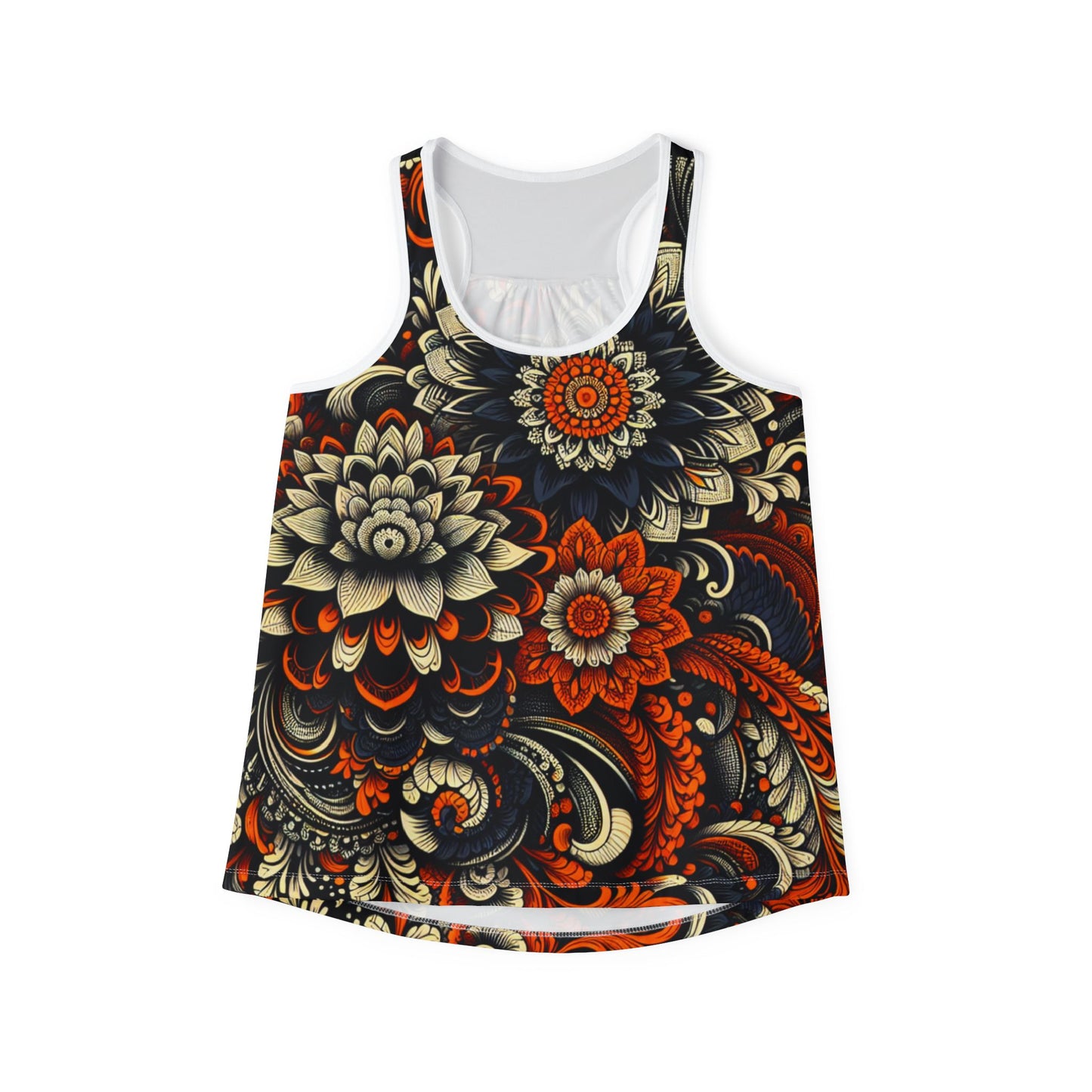Tank Top - Bold Black and Orange Women's Sleeveless Shirt