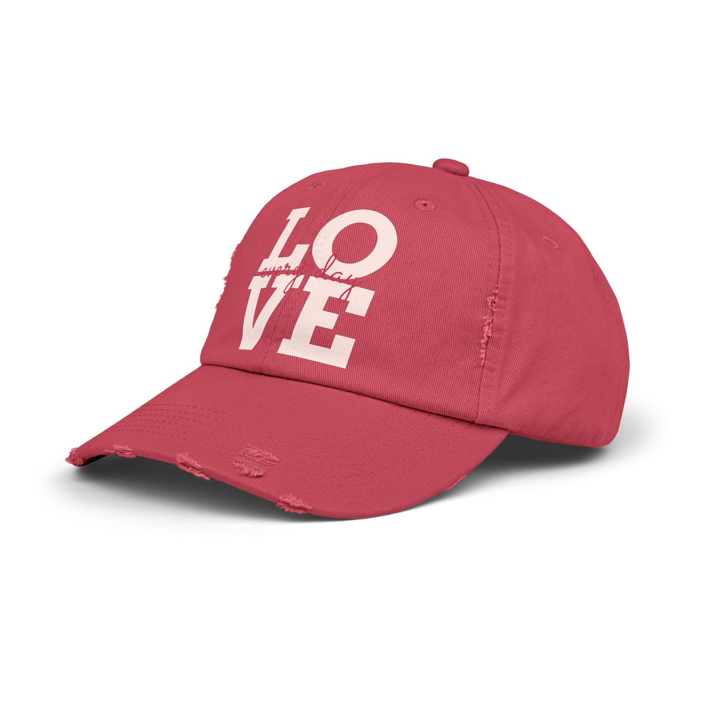 Unisex Distressed Cap with 'LOVE' Design – Trendy, Casual Hat for All Occasions, Holiday Gift, Everyday Wear, Cool Accessories