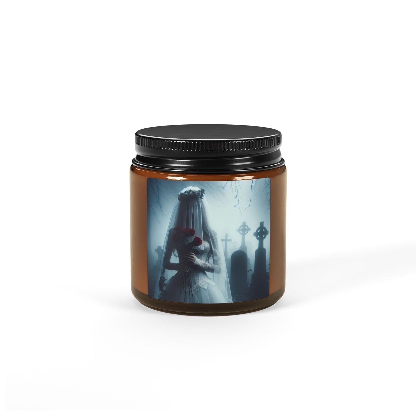 Corpse Bride- Scented Soy Candle, Gothic Decor, Amber Jar Candle, Unique Wedding Gift, Halloween Home Fragrance, Spooky Candlelight