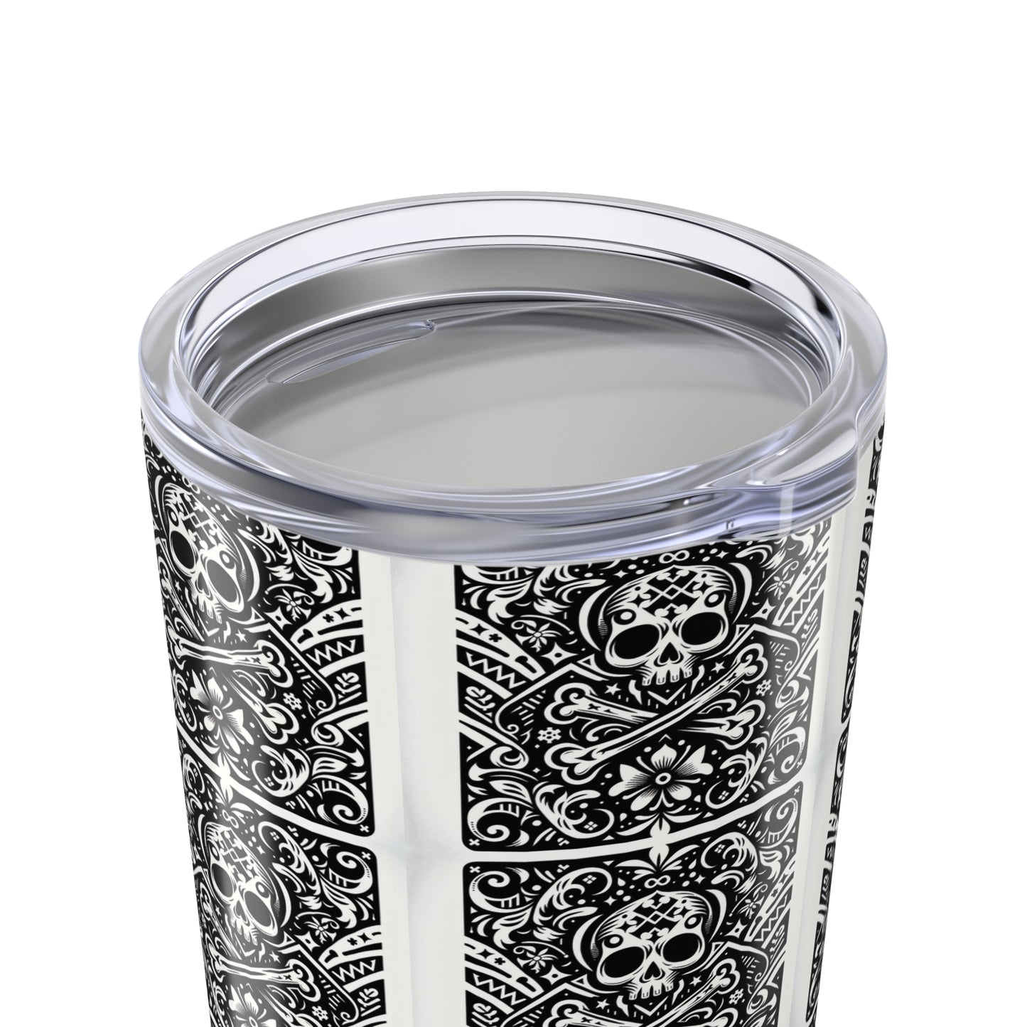 Travel Mug - Skull and Crossbones Design-Allover Pattern-Stainless Steel Cup