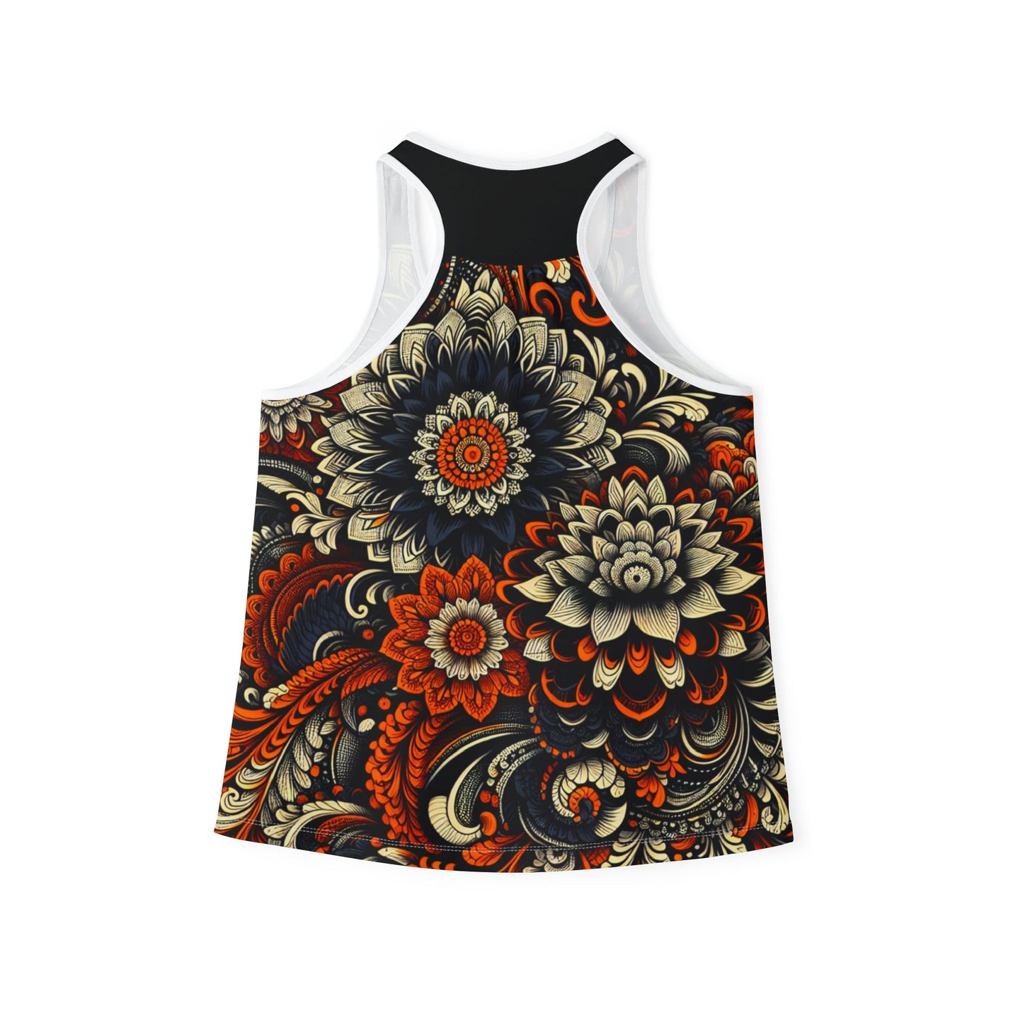 Tank Top - Bold Black and Orange Women's Sleeveless Shirt