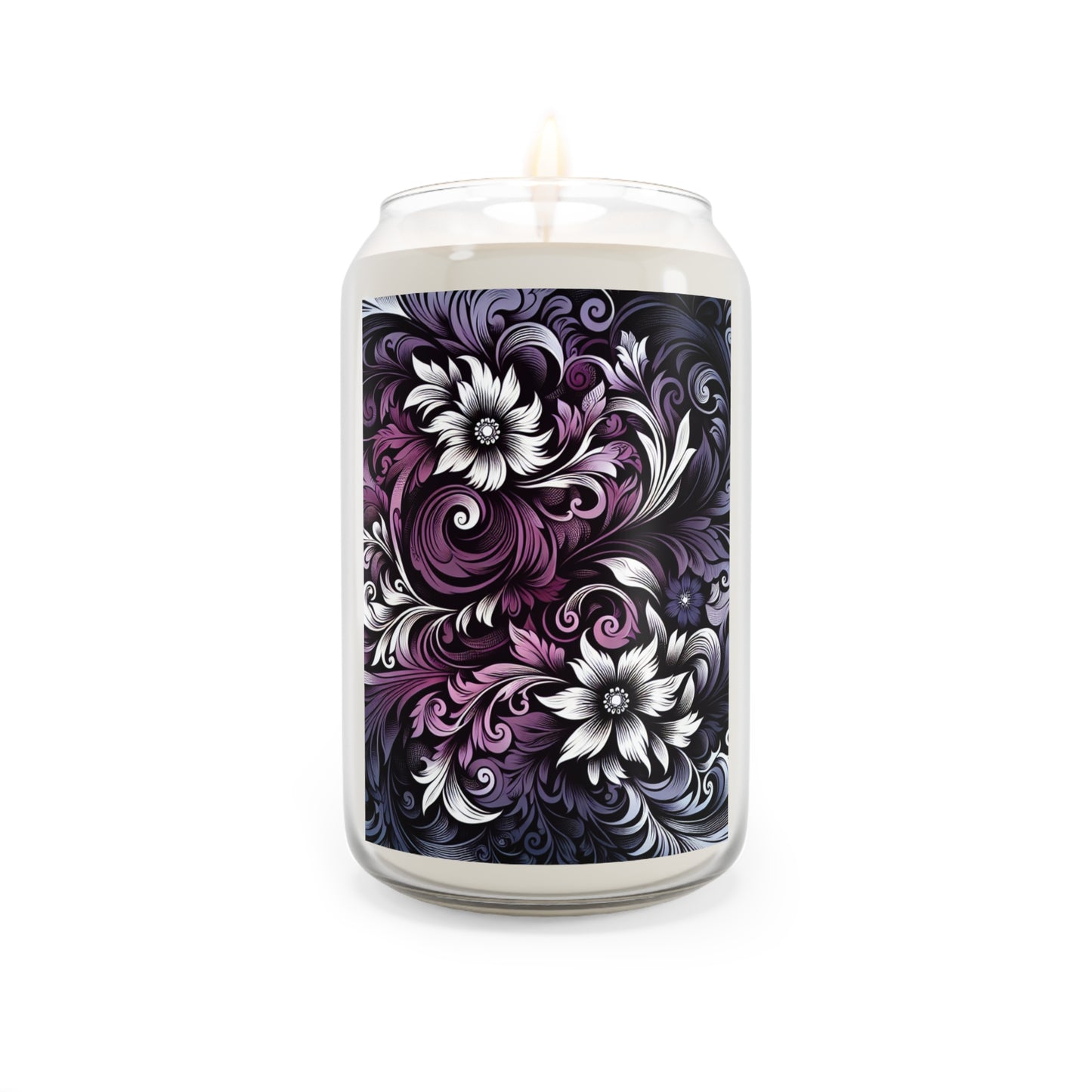 Scented Candle- purple floral pattern-housewarming gift