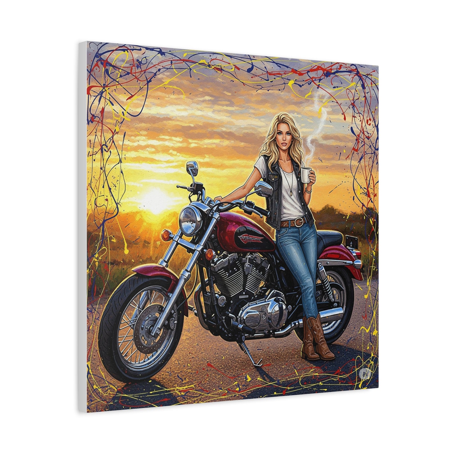 Motorcycle Wall Art, Canvas Print, Biker Decor, Rustic Home Artwork, Gift for Motorcycle Lovers