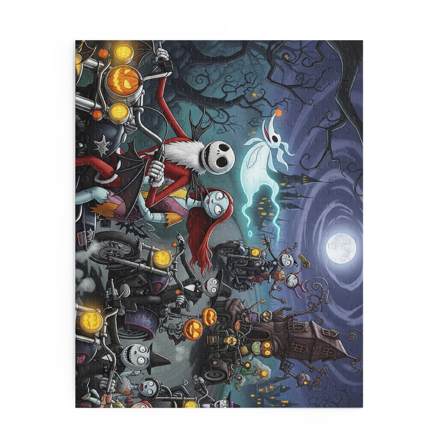 Halloween Themed Puzzle featuring Jack and Sally, Spooky Decor, Family Activity, Fall Fun, Halloween Gift, Nightmare Before Christmas
