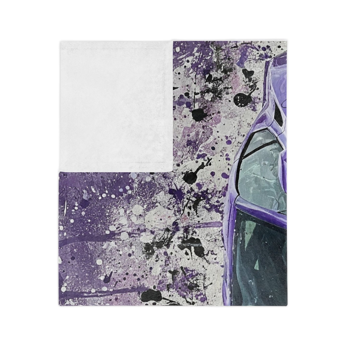 Luxury Purple Sports Car Blanket - Velveteen Microfiber Throw