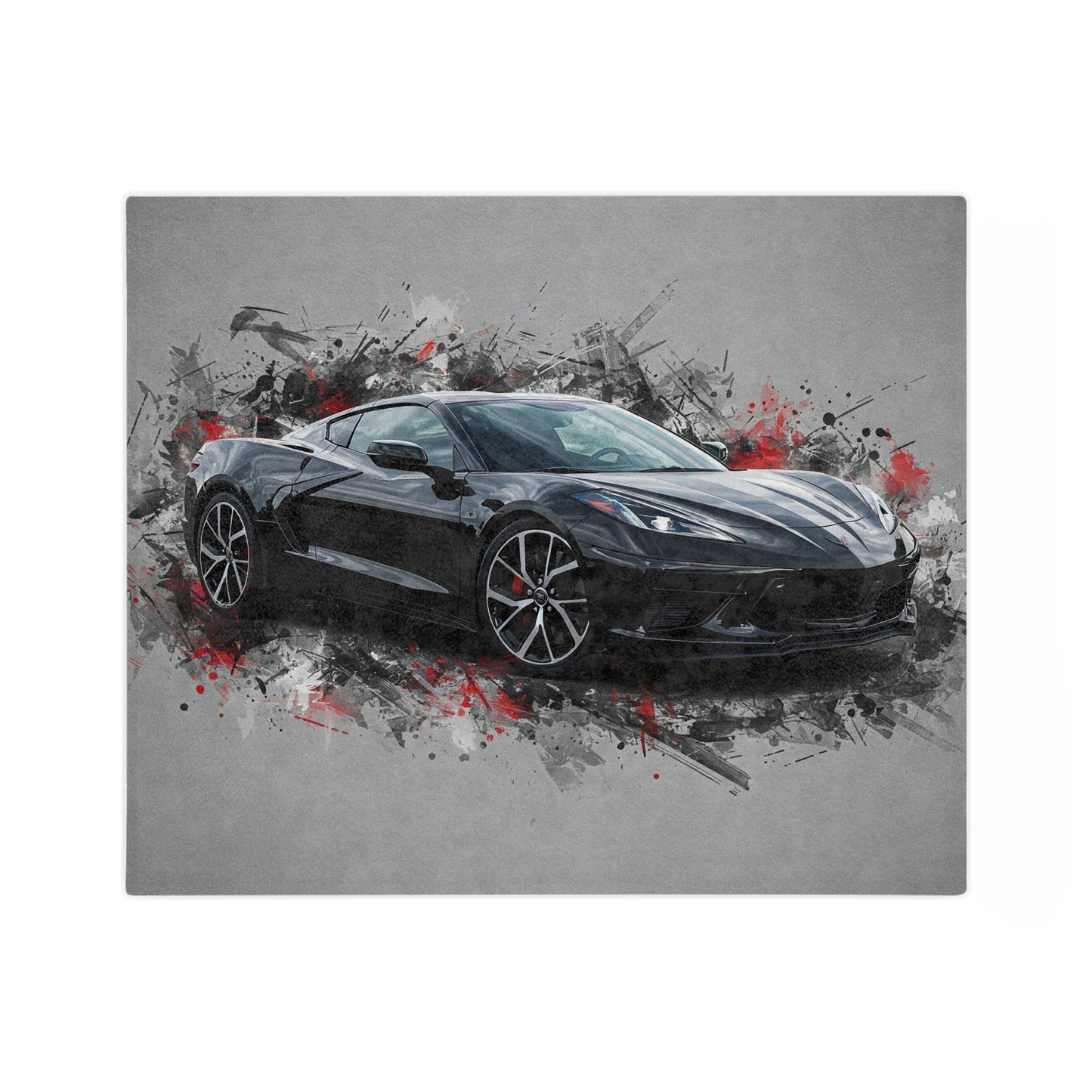 Car Enthusiast Velveteen Blanket - Cozy Microfiber Throw with Sports Car Design