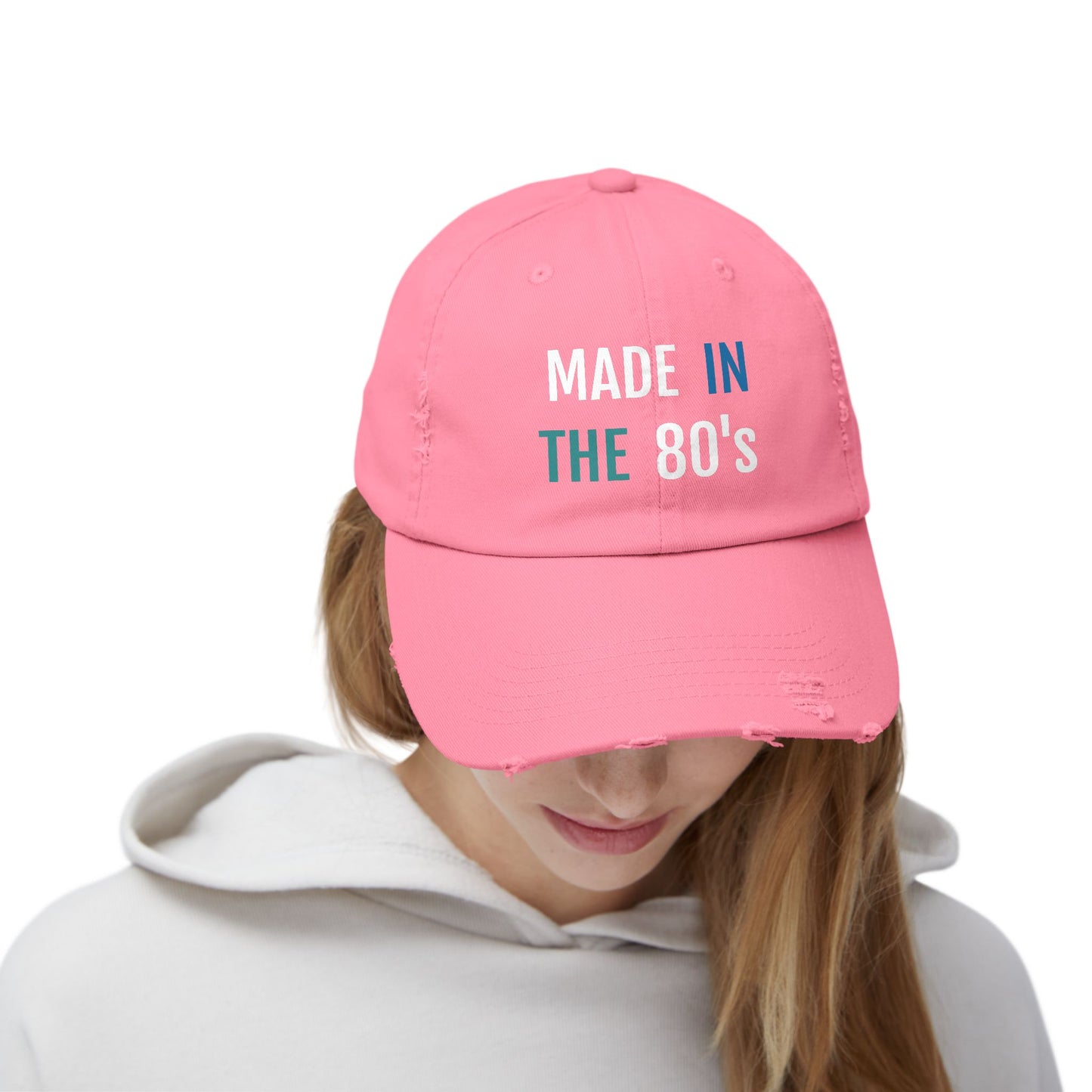 Retro 80's Distressed Cap, Vintage Style Hat, Unisex Gift, Casual Accessory, Outdoor Wear, Birthday Present, Nostalgia Merchandise