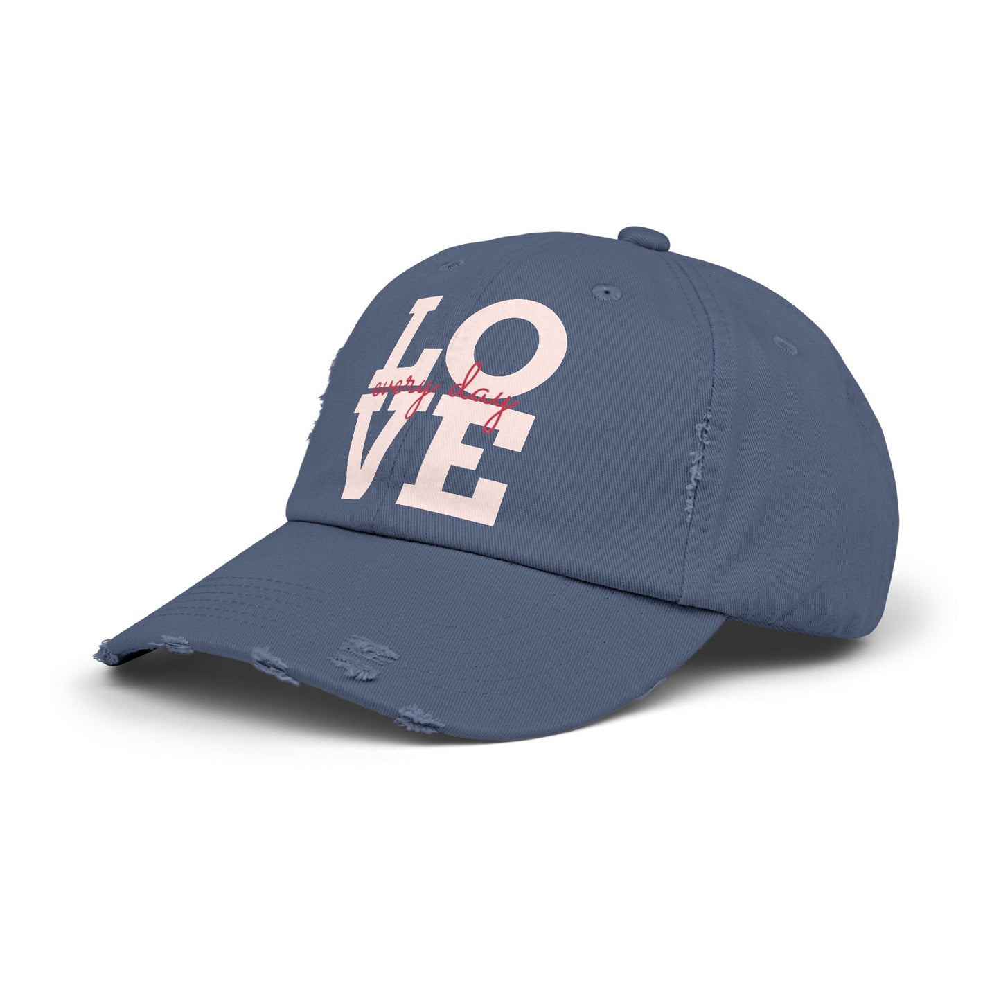 Unisex Distressed Cap with 'LOVE' Design – Trendy, Casual Hat for All Occasions, Holiday Gift, Everyday Wear, Cool Accessories