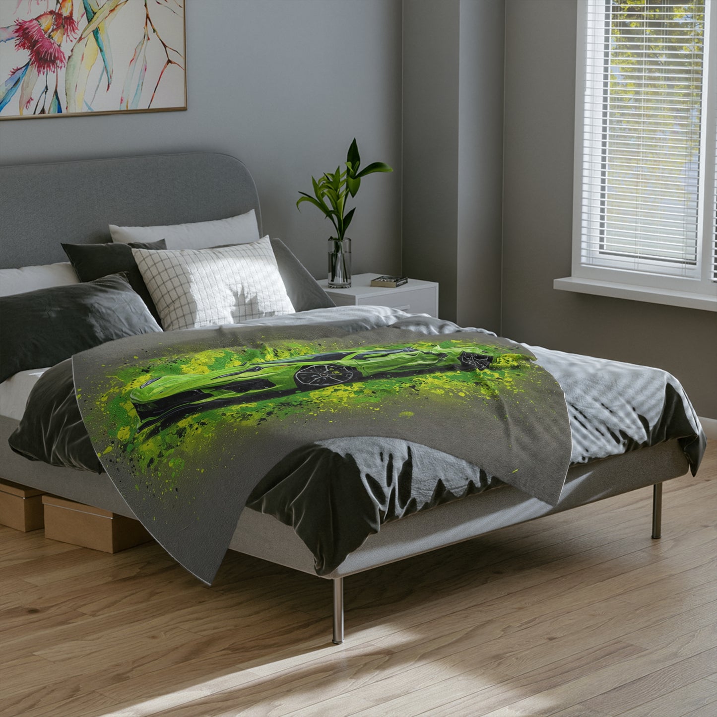 Vibrant Sports Car Velveteen Microfiber Blanket – Perfect for Car Enthusiasts & Cozy Evenings