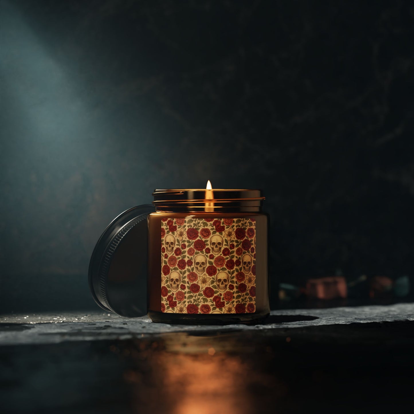 Scented Soy Candle with Skull Design, Halloween Decor, Cozy Gift, Home Fragrance, Unique Gift for Her, Autumn Vibes