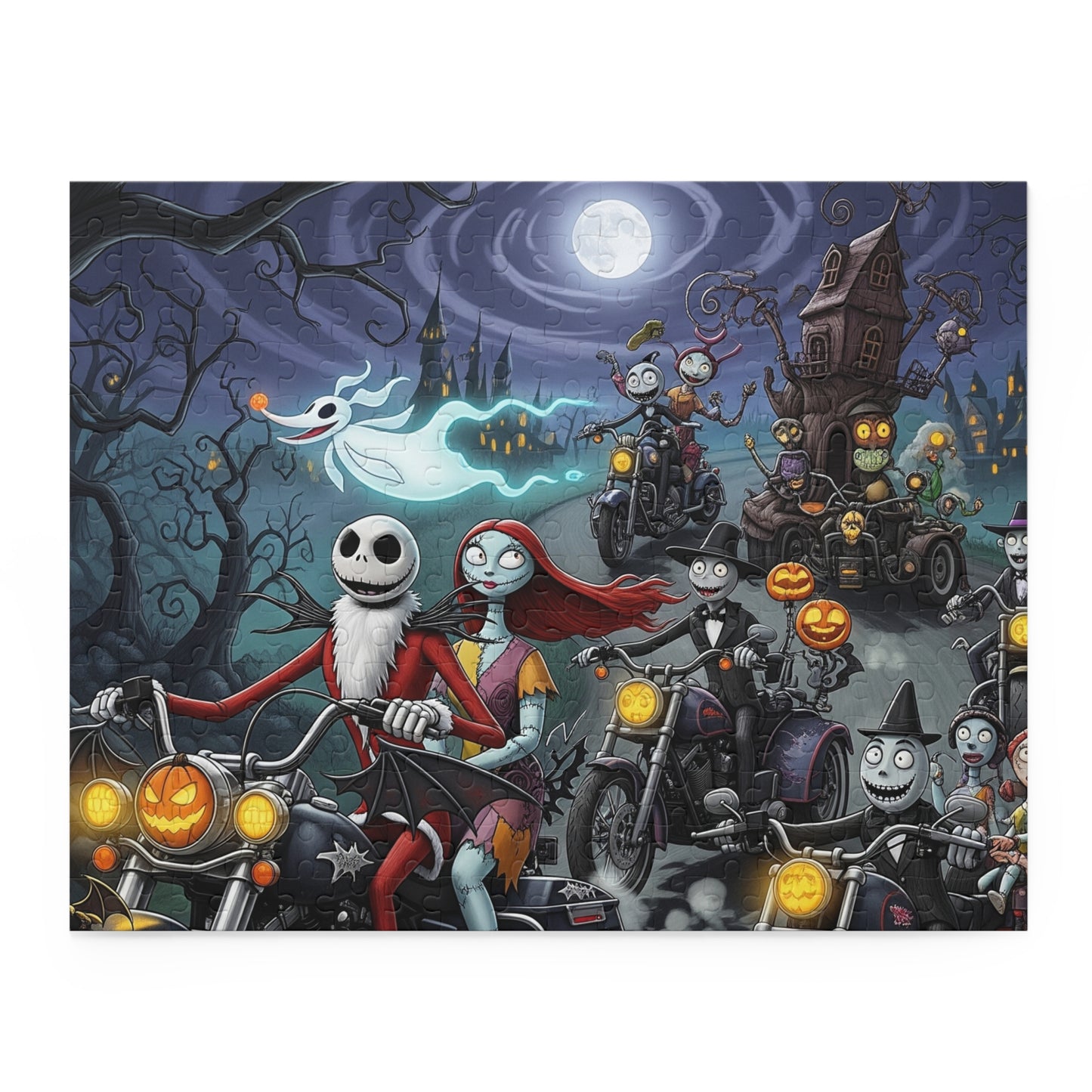 Halloween Themed Puzzle featuring Jack and Sally, Spooky Decor, Family Activity, Fall Fun, Halloween Gift, Nightmare Before Christmas