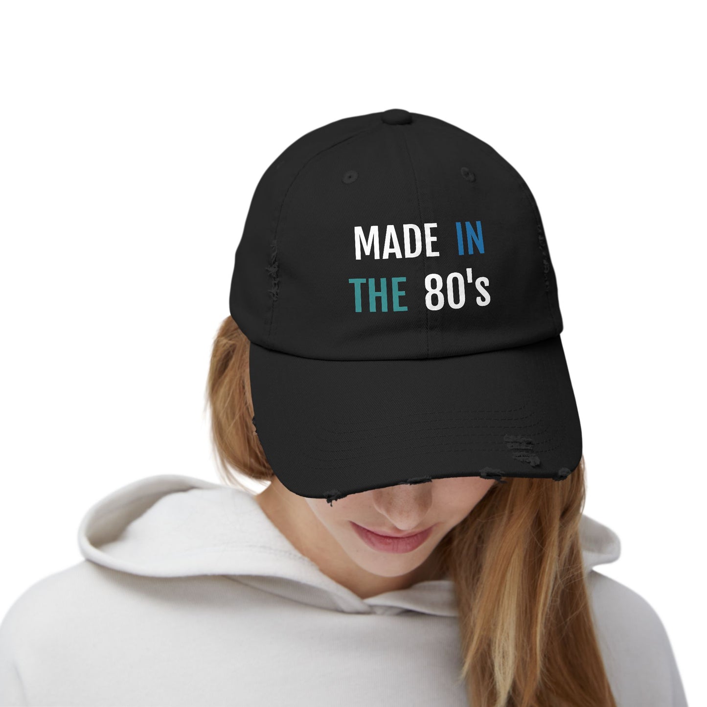 Retro 80's Distressed Cap, Vintage Style Hat, Unisex Gift, Casual Accessory, Outdoor Wear, Birthday Present, Nostalgia Merchandise