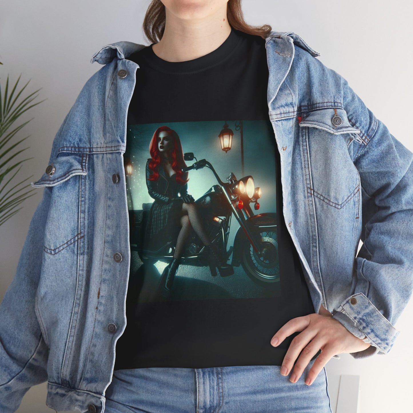 Biker Pinup Tee-Night Ride-City Ride-Biker Fashion