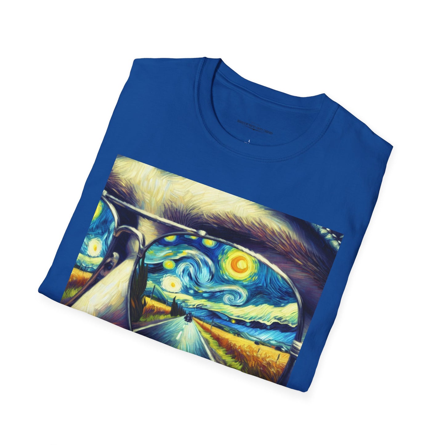 Starry Vision Unisex Softstyle T-Shirt | Artistic Tee, Gift for Art Lovers, Casual Wear, Unique Design, Summer Fashion, Biker Life