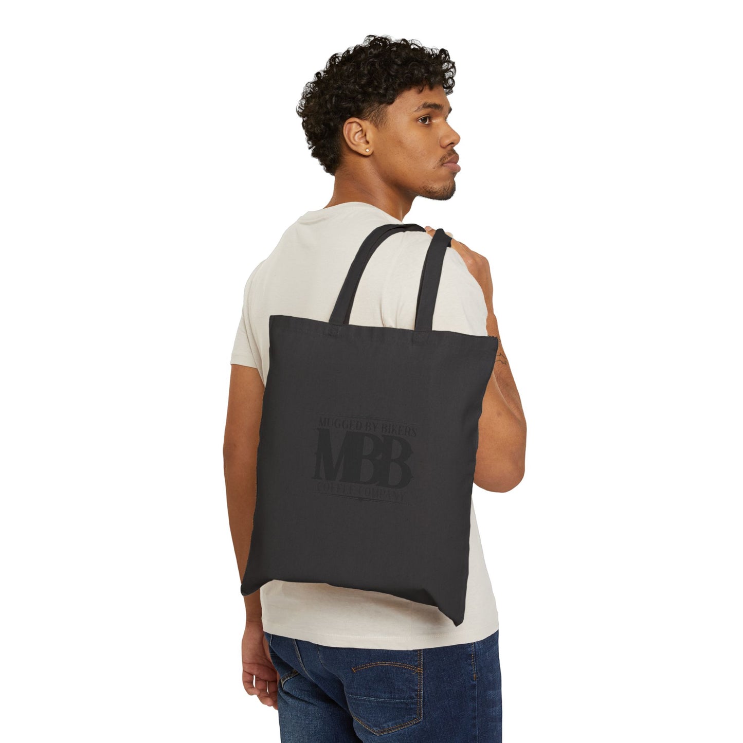 Motorcycle Enthusiast Tote Bag, Biker Gift, Eco-Friendly Bag, Everyday Use, Mugged by Bikers Design