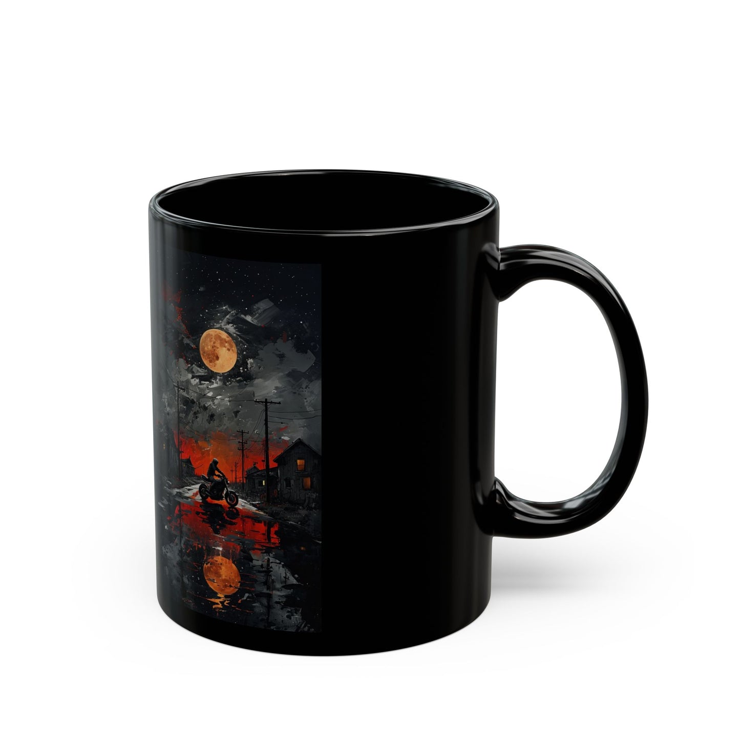 Mug - Motorcycle Ride at Sunset Black Mug (11oz, 15oz)