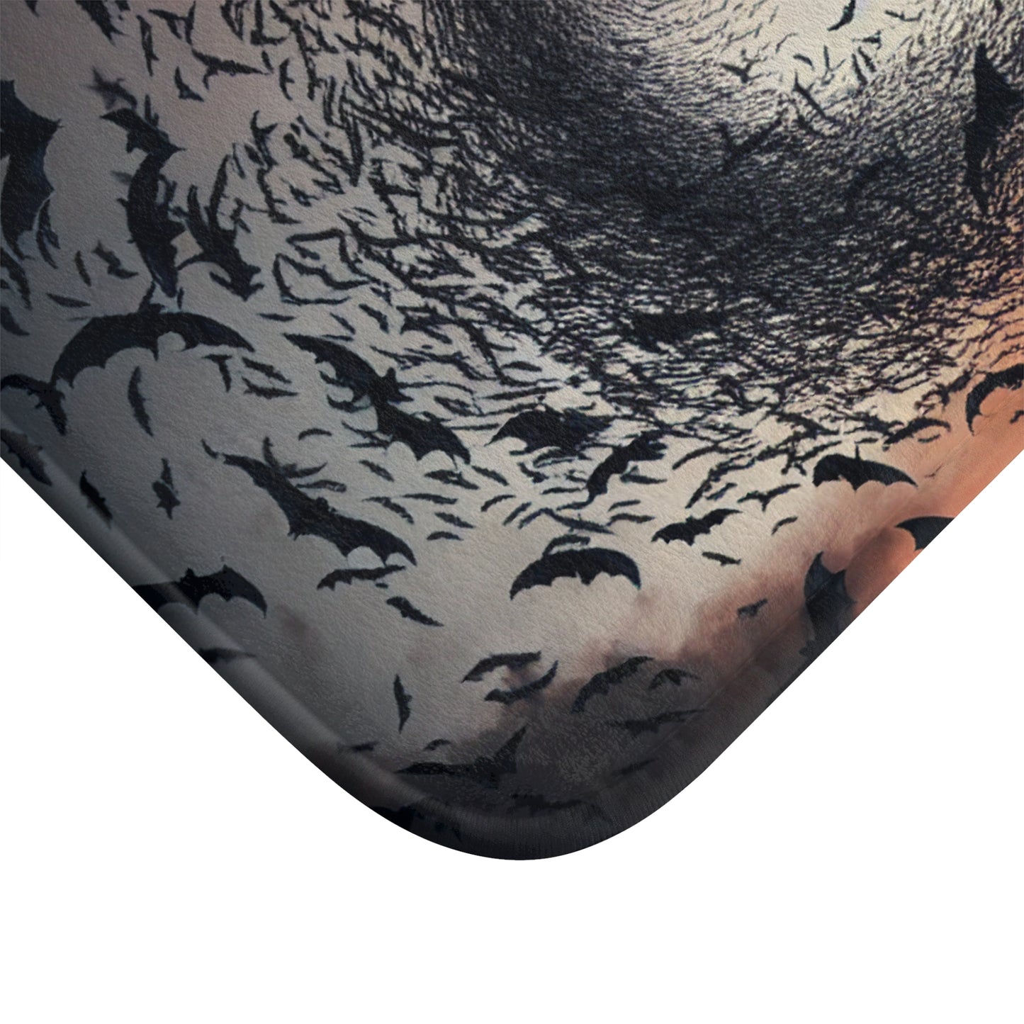 Bath Mat - Bat Swarm- Spooky Home Decor, Halloween Gift, Bathroom Accessory, Unique Mat, Haunted Atmosphere, Gothic Style