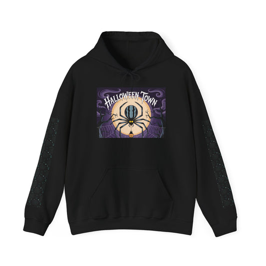 Hooded Sweatshirt -Halloween Town- Spider Design