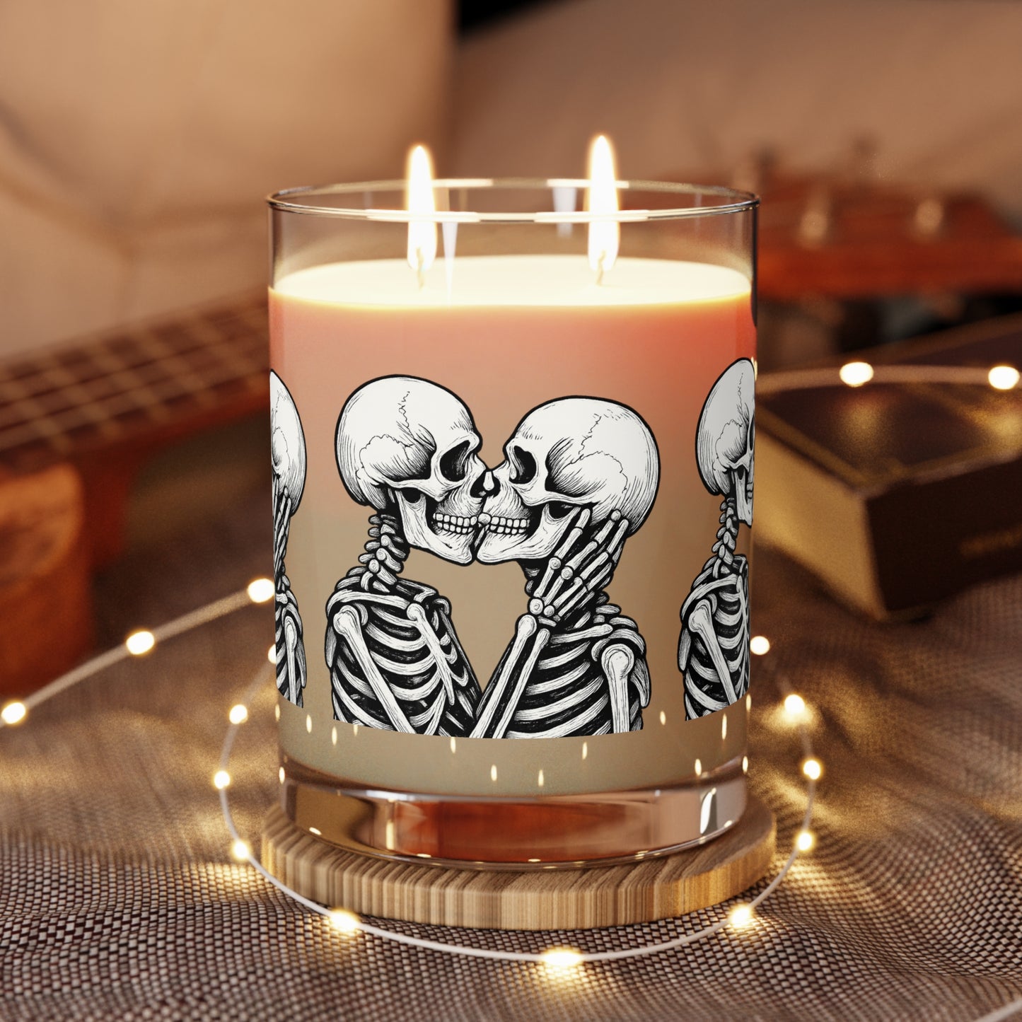 Skeleton Kiss Scented Candle - Romantic Decoration, Spooky Home Accent, Halloween Gift, Aromatherapy, Candle Lovers