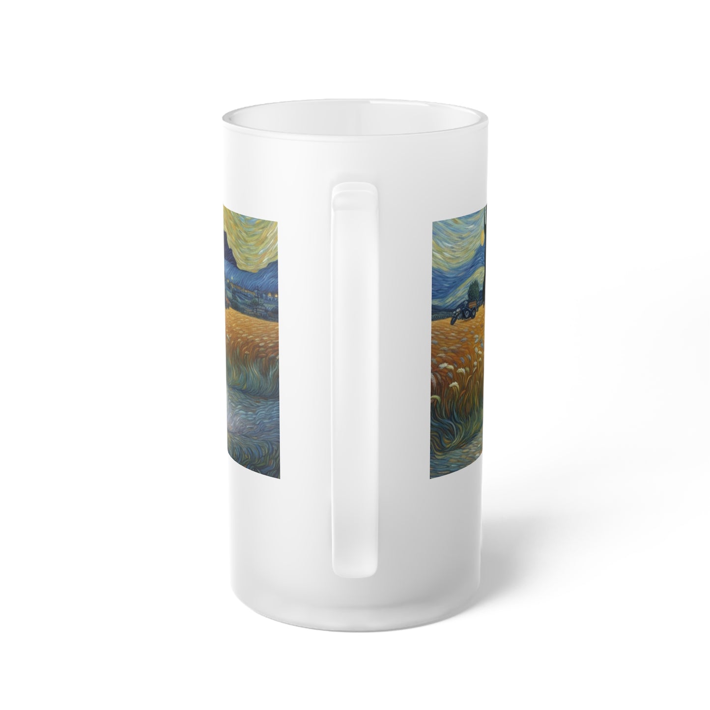 Frosted Beer Mug – Perfect Gift for Motorcycle Enthusiasts-Vincent Van Gogh Inspired