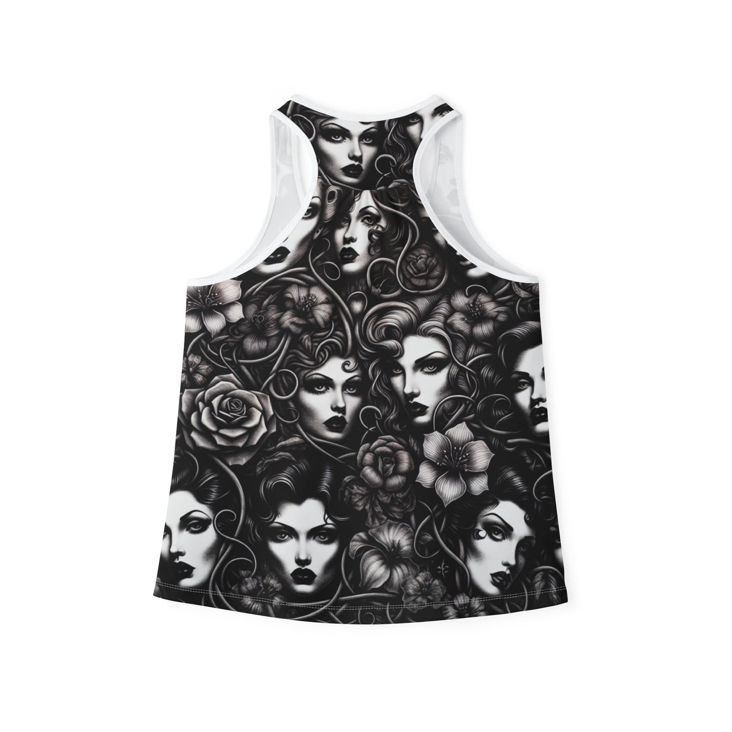 Tank Top- Pinup Girls and Flowers-Retro Casual Wear