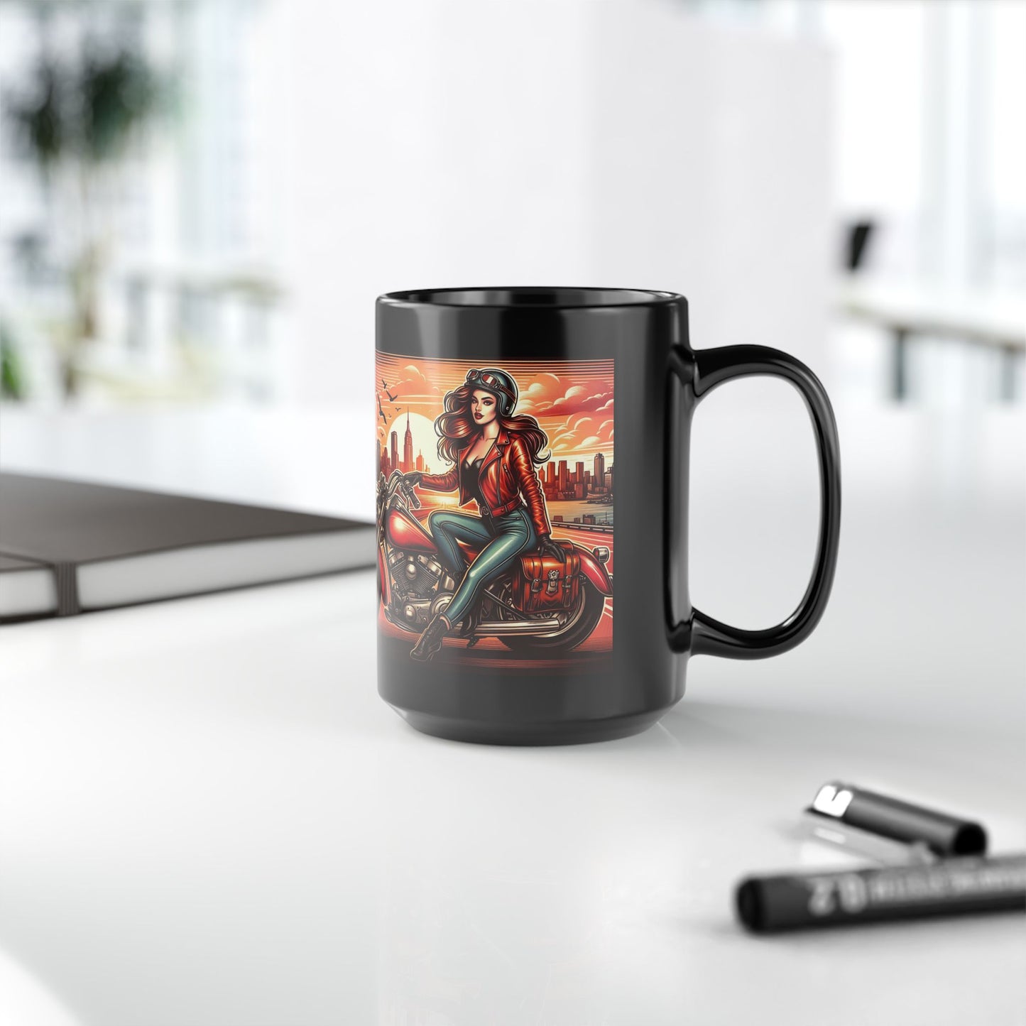Mug-Pin Up Girl Coffee Cup - Unique Gift for Motorcycle Riders