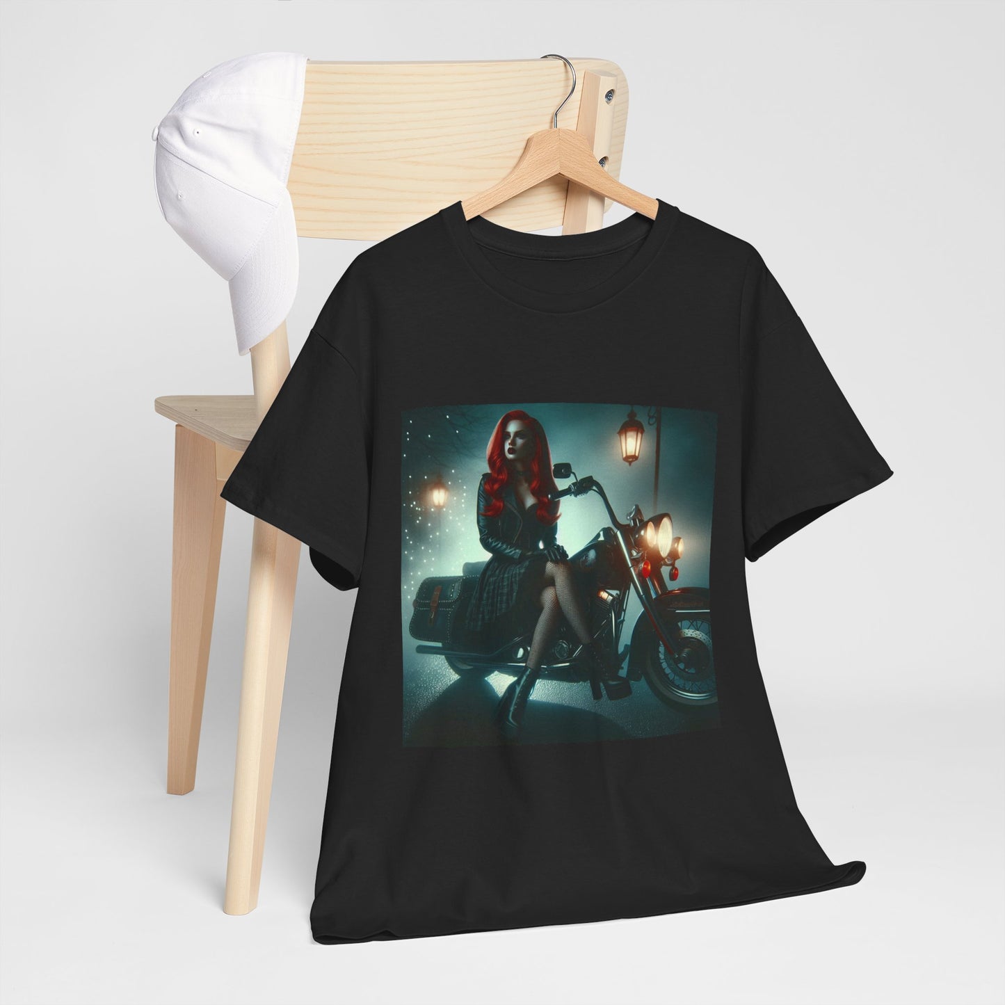 Biker Pinup Tee-Night Ride-City Ride-Biker Fashion