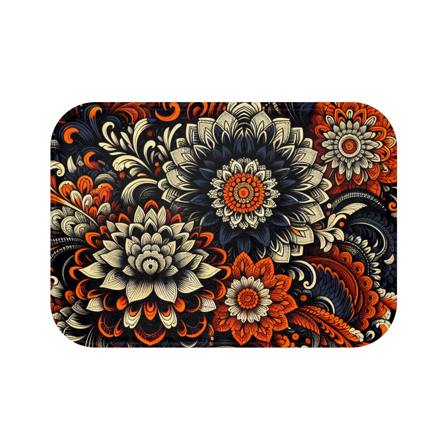 Bath Mat - Vibrant Floral- Boho Style Home Decor, Bathroom Rug for Cozy Spaces, Gift for Housewarming, Spa Day