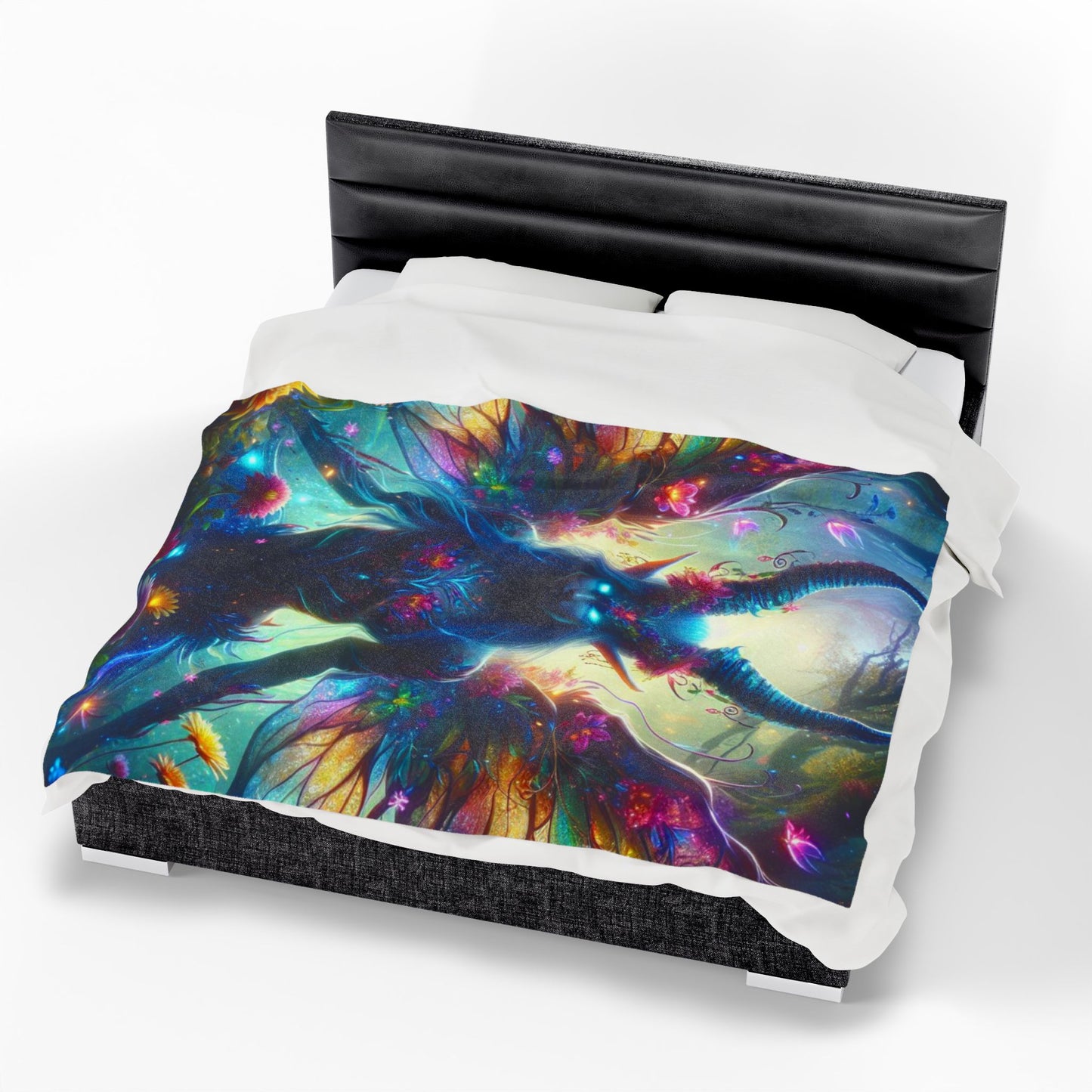 Nature Spirit Plush Blanket – Boho Spiritual Wall Art Throw for Mystical Decor